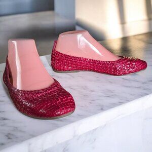 NWT PATRICIA GREEN ( 7 ) Pink Ballerina Flat Raffie Rare Vintage